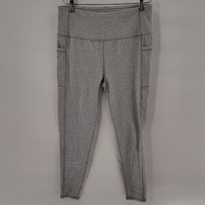Kyodan Outdoor Athletic Leggings Size Large Light Gray Cropped Side Pockets